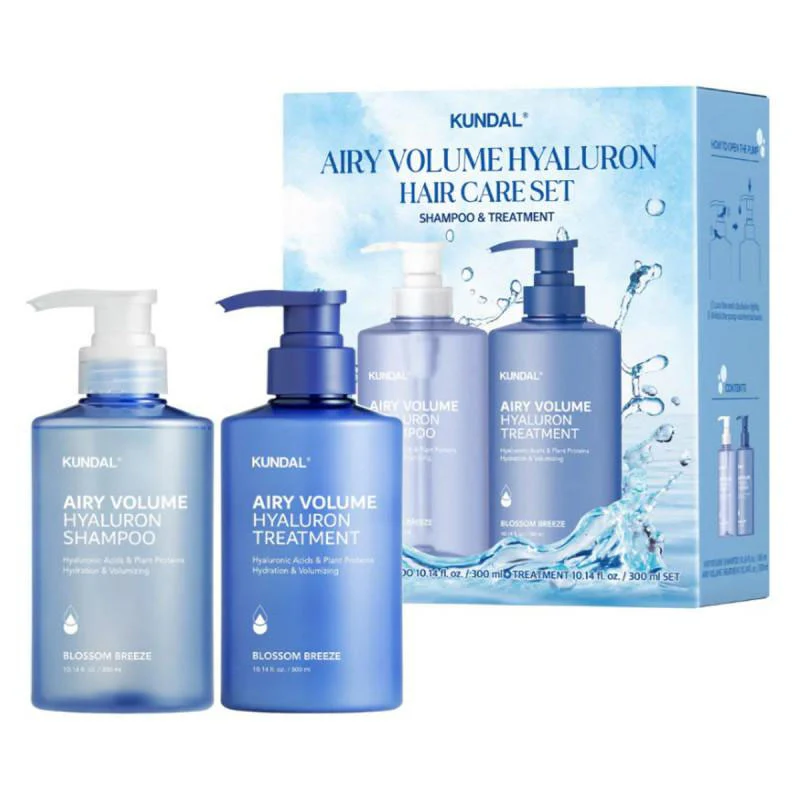 Airy Volume Hyaluron Hair Care Set - Shampoo + Treatment 300ml (Blossom Breeze)