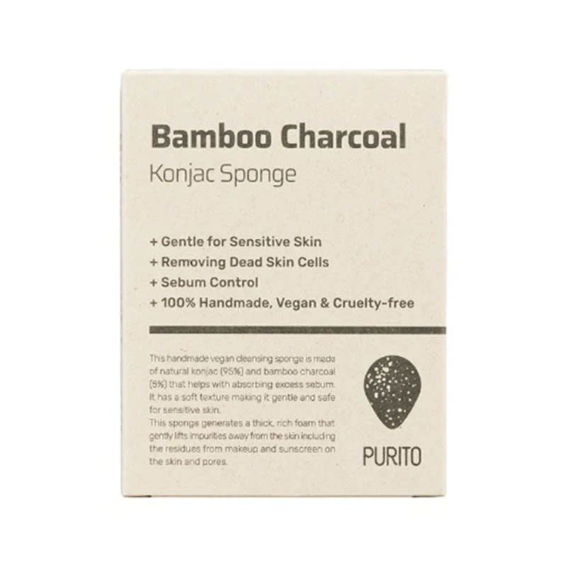 Bamboo Charcoal Konjac Sponge 1 Pc
