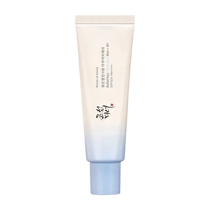 Relief Aqua Fresh Rice + B5 Sunscreen Set (50ml+50ml+Fan) - Image 3