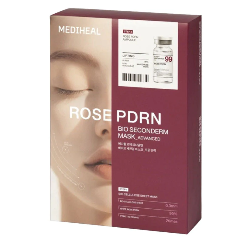 Rose PDRN Bio Seconderm Mask (Ampoule 4ml + Mask 23ml) - Image 2