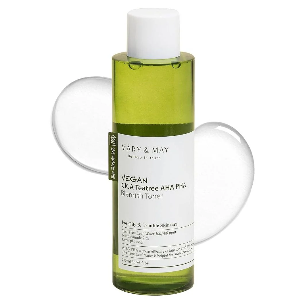 Vegan CICA Tea Tree AHA PHA Blemish Toner 200ml